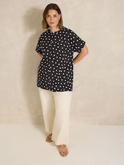 Evans Brown Scoop Neck Slub T-Shirt - Image 2 of 6