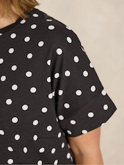 Evans Brown Scoop Neck Slub T-Shirt - Image 4 of 6