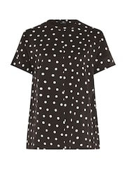 Evans Brown Scoop Neck Slub T-Shirt - Image 5 of 6