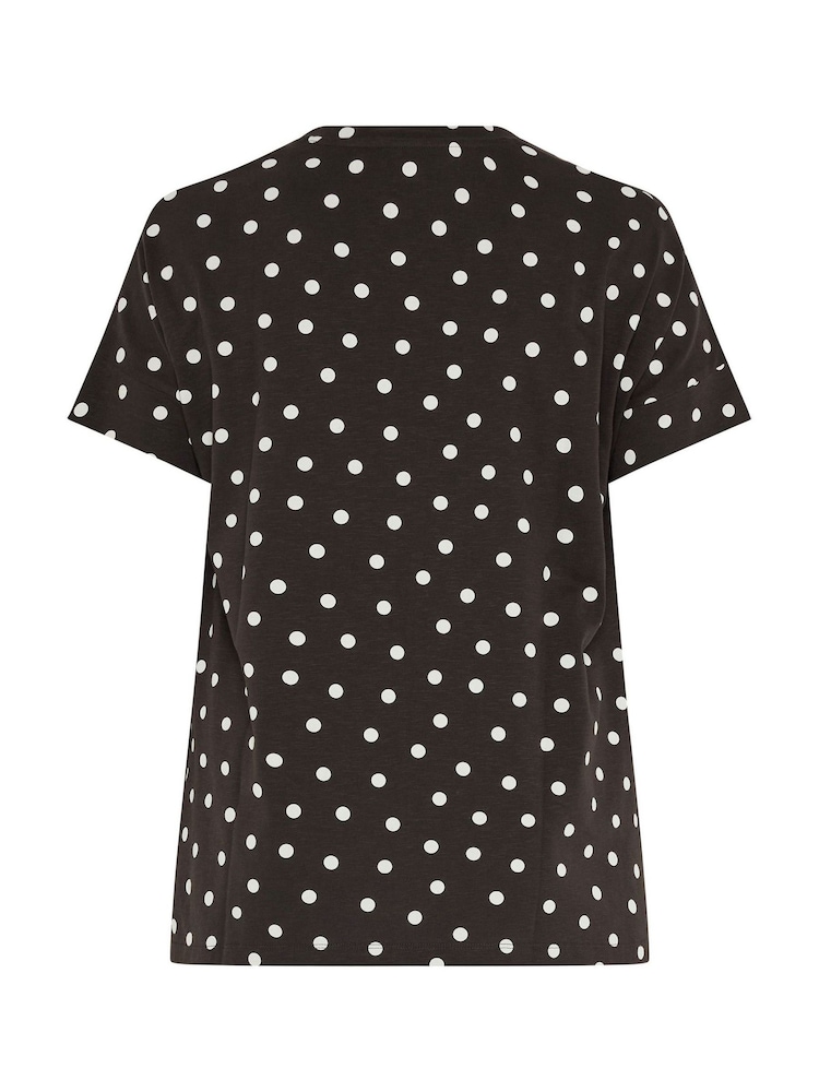 Evans Brown Scoop Neck Slub T-Shirt - Image 6 of 6
