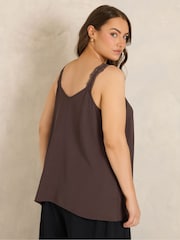 Evans Brown Lace Trim Cami - Image 3 of 6