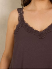Evans Brown Lace Trim Cami - Image 4 of 6