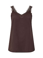 Evans Brown Lace Trim Cami - Image 5 of 6