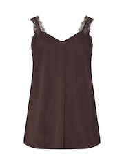Evans Brown Lace Trim Cami - Image 6 of 6