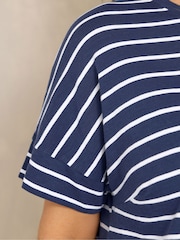 Evans Blue Scoop Neck Slub T-Shirt - Image 4 of 5