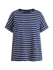 Evans Blue Scoop Neck Slub T-Shirt - Image 5 of 5