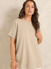 لون طبيعي - تيشرت قطن نقي من Evans - Image 1 of 5