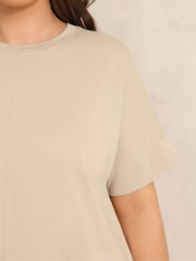 لون طبيعي - تيشرت قطن نقي من Evans - Image 4 of 5