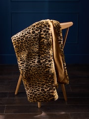 Leopard Plush Faux Fur Throw - صورة 4 من 6