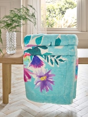 Floral Print Plush Faux Fur Throw - Imagem 2 de 6