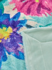 Floral Print Plush Faux Fur Throw - Imagem 5 de 6