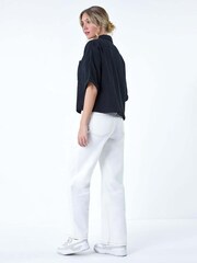 Dusk Blue 100% Cotton Relaxed Button Shirt - Image 3 of 5