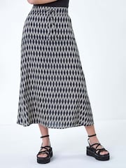 Dusk Black Printed Tie Front Pocket Skirt - Image 4 of 5