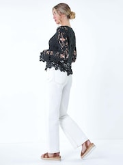Dusk Black Crochet Knit Jumper - Image 3 of 5