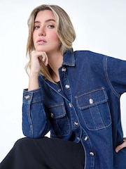 Dusk Blue Relaxed Denim Jacket - Image 3 of 5