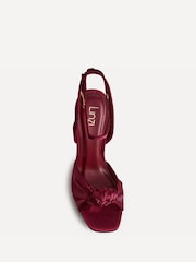 Linzi Red Ruba Platform Heels With Knotted Front Strap - Image 4 of 5