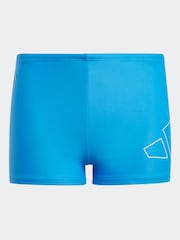 Azul - adidas Performance Big Bars Swim Boxer Shorts - Imagen 1 de 5