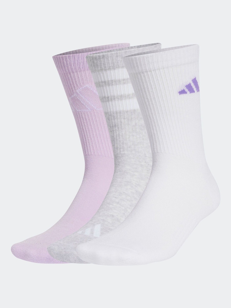 adidas Grey Logo Socks 3 Pack - Image 1 of 2