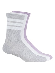 adidas Grey Logo Socks 3 Pack - Image 2 of 2