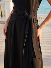 Roman Black Fit and Flare Tie Dress - Image 4 of 4