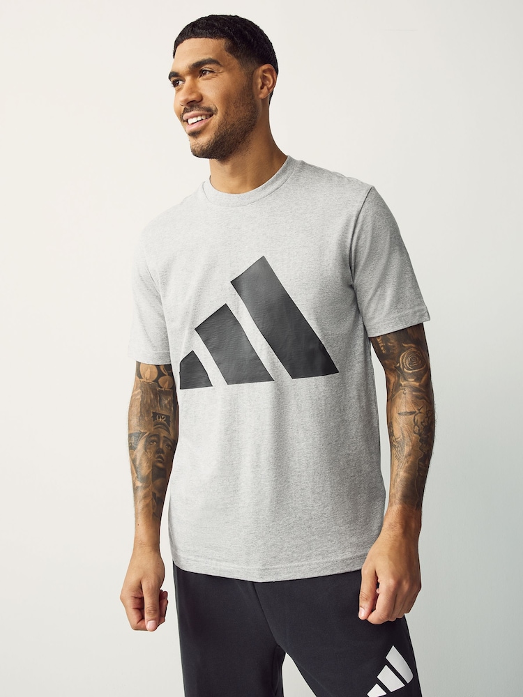 adidas Grey 100% Cotton T-Shirt - Image 1 of 5