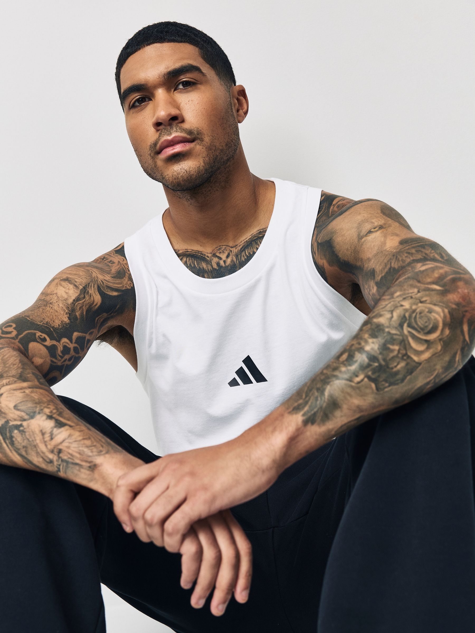 Buy adidas White Essentials Small Logo Single Jersey Tank Top from