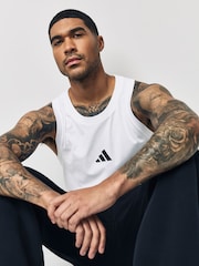 adidas White 100% Cotton Tank - Image 4 of 6