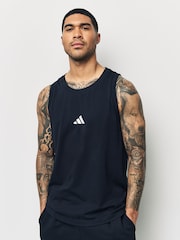 adidas Black Essentials Small Logo 100% Cotton Tank Top - Image 1 of 6