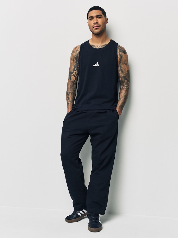 adidas Black Essentials Small Logo 100% Cotton Tank Top - Image 2 of 6