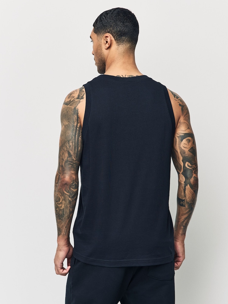 adidas Black Essentials Small Logo 100% Cotton Tank Top - Image 3 of 6