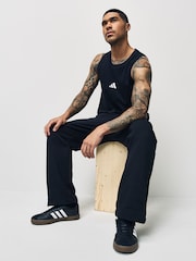 adidas Black Essentials Small Logo 100% Cotton Tank Top - Image 4 of 6