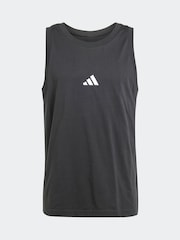 adidas Black Essentials Small Logo 100% Cotton Tank Top - Image 6 of 6