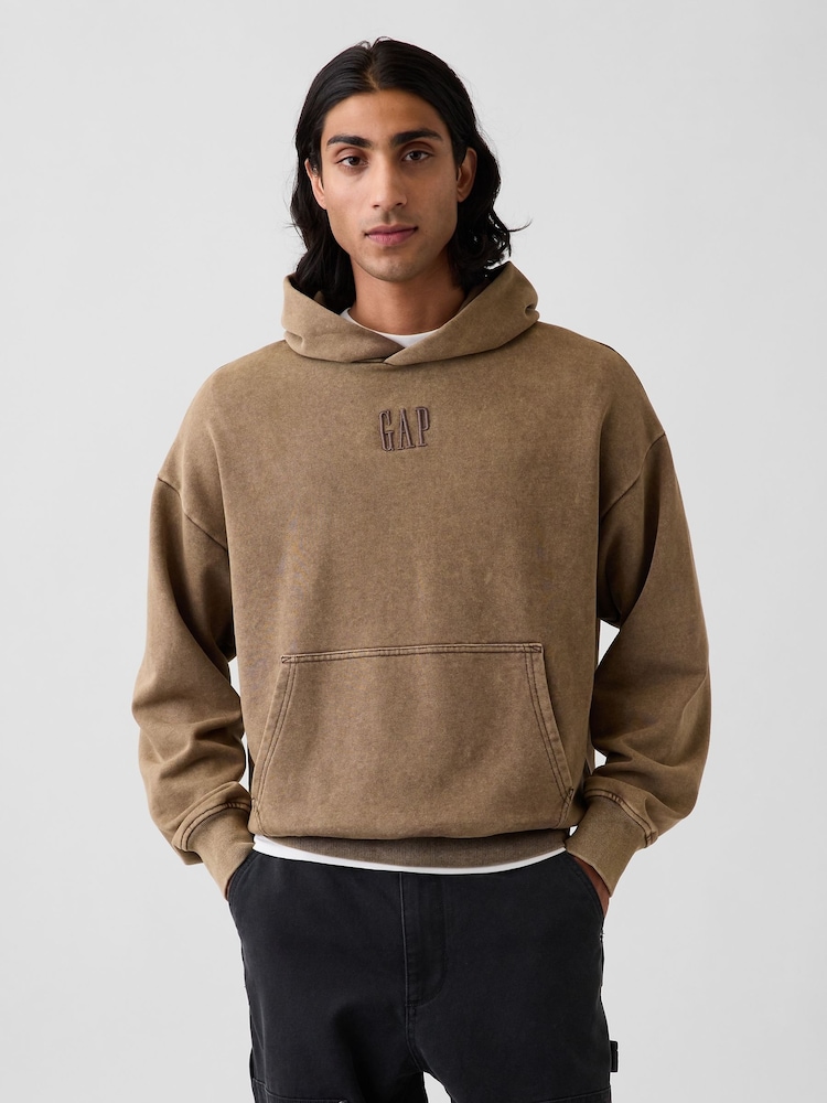 Gap Brown Heavyweight Oversized Logo Hoodie - Image 1 of 4 Gap Brown Heavyweight Oversized Logo Hoodie - Image 1 of 4