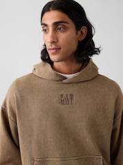 Gap Brown Heavyweight Oversized Logo Hoodie - Image 4 of 4