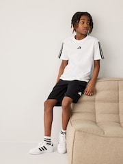adidas White Essentials 3 Stripes 100% Cotton T-Shirt - Image 2 of 6