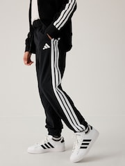 adidas Black 3 Stripe Joggers - Image 1 of 6