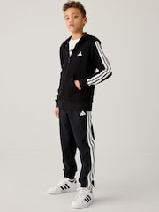 adidas Black 3 Stripe Joggers - Image 3 of 6