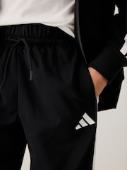 adidas Black 3 Stripe Joggers - Image 5 of 6