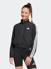 adidas Black 3 Stripe Woven Jacket - Image 1 of 6