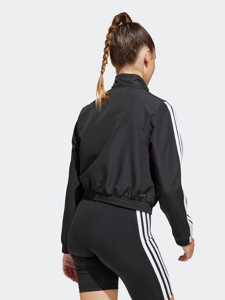 adidas Black 3 Stripe Woven Jacket - Image 2 of 6