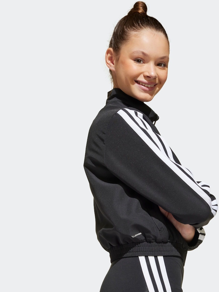 adidas Black 3 Stripe Woven Jacket - Image 4 of 6