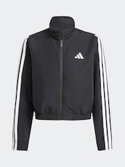 adidas Black 3 Stripe Woven Jacket - Image 6 of 6