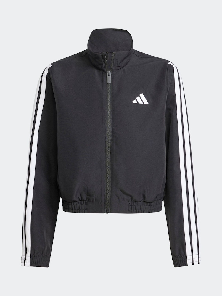 adidas Black 3 Stripe Woven Jacket - Image 6 of 6