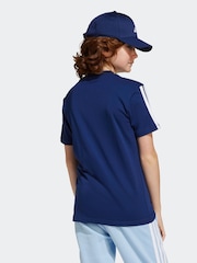 adidas Blue Essentials 3 Stripes 100% Cotton T-Shirt - Image 2 of 6