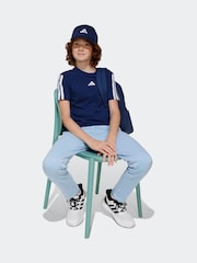 adidas Blue Essentials 3 Stripes 100% Cotton T-Shirt - Image 3 of 6