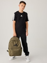 adidas Black Essentials 3 Stripes 100% Cotton T-Shirt - Image 3 of 8