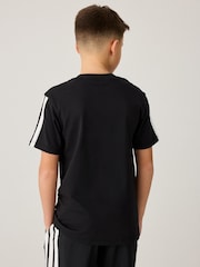 adidas Black Essentials 3 Stripes 100% Cotton T-Shirt - Image 5 of 8