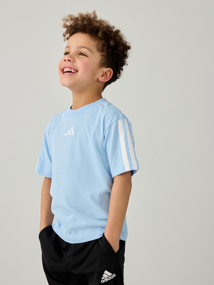 adidas Blue 100% Cotton T-Shirt - Image 1 of 5