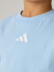 adidas Blue 100% Cotton T-Shirt - Image 4 of 5