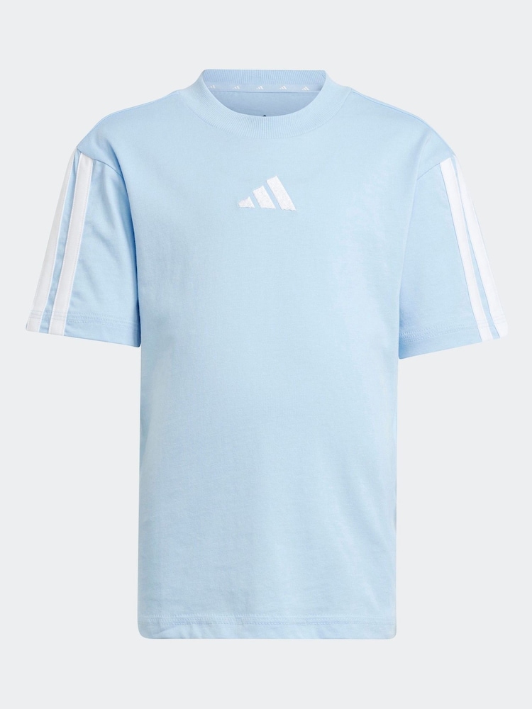 adidas Blue 100% Cotton T-Shirt - Image 5 of 5